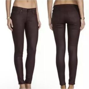 AG Adriano Goldschmied The Legging Wax Coated Jeans Skinny 30R 31X28 Leatherette